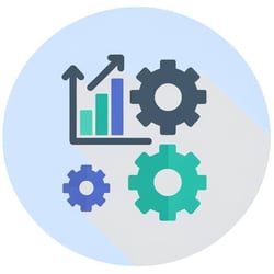 Generate a flat vector icon to represent Revenue Operations-1